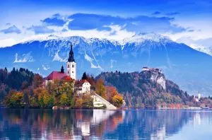 Bled with church and castle 