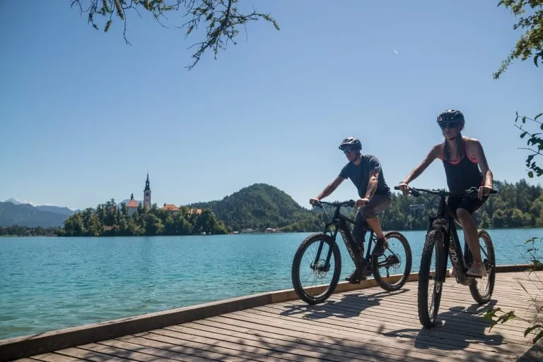 Cycling around Lake Bled scaled 1