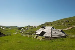 Huts on Velika Planina 